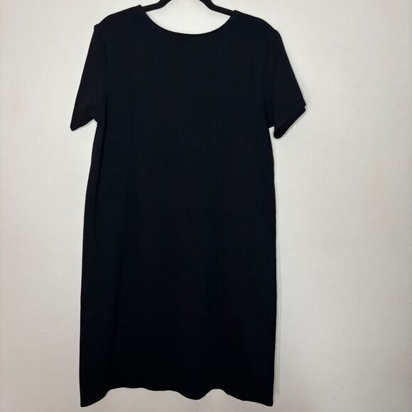 Coldwater Creek Dress Womens Large Black Fish Vanity Print‎ Beach Vintage Midi - Picture 2 of 8